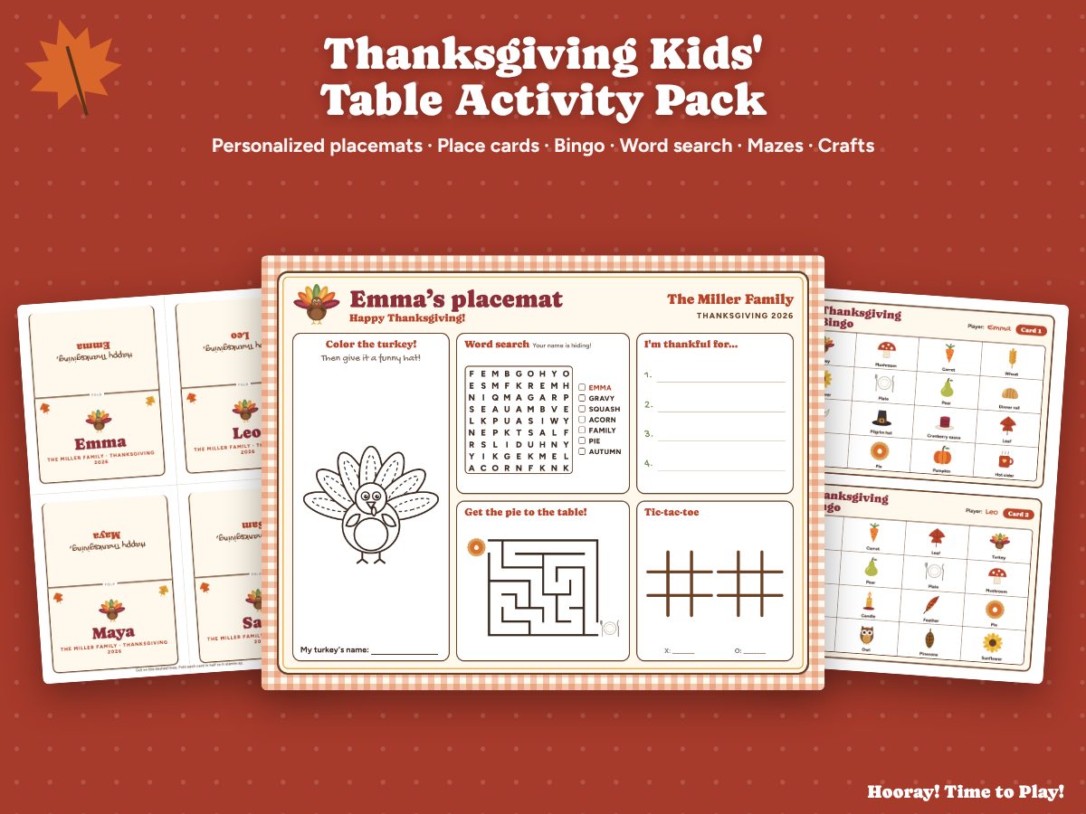 Thanksgiving Kids' Table Activity Pack
