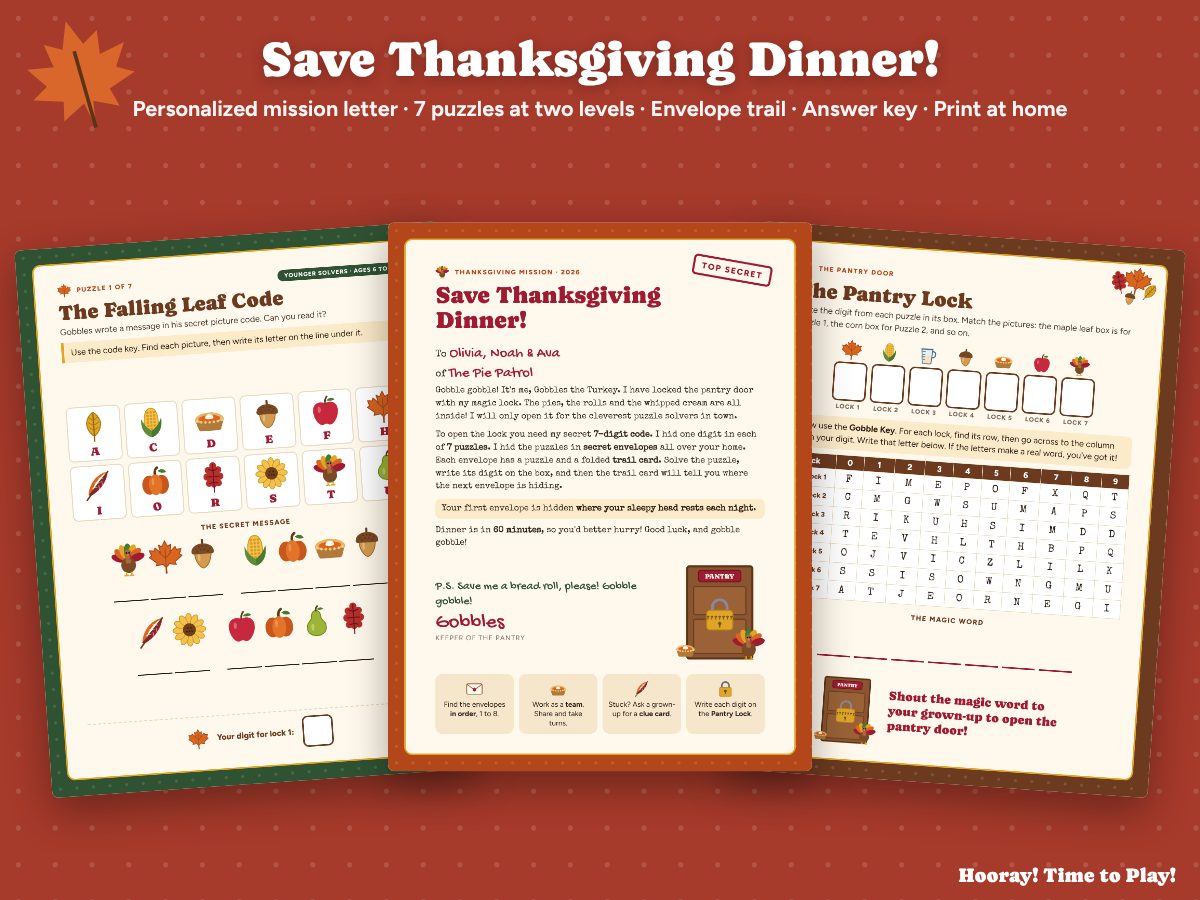 Thanksgiving Escape Room for Kids